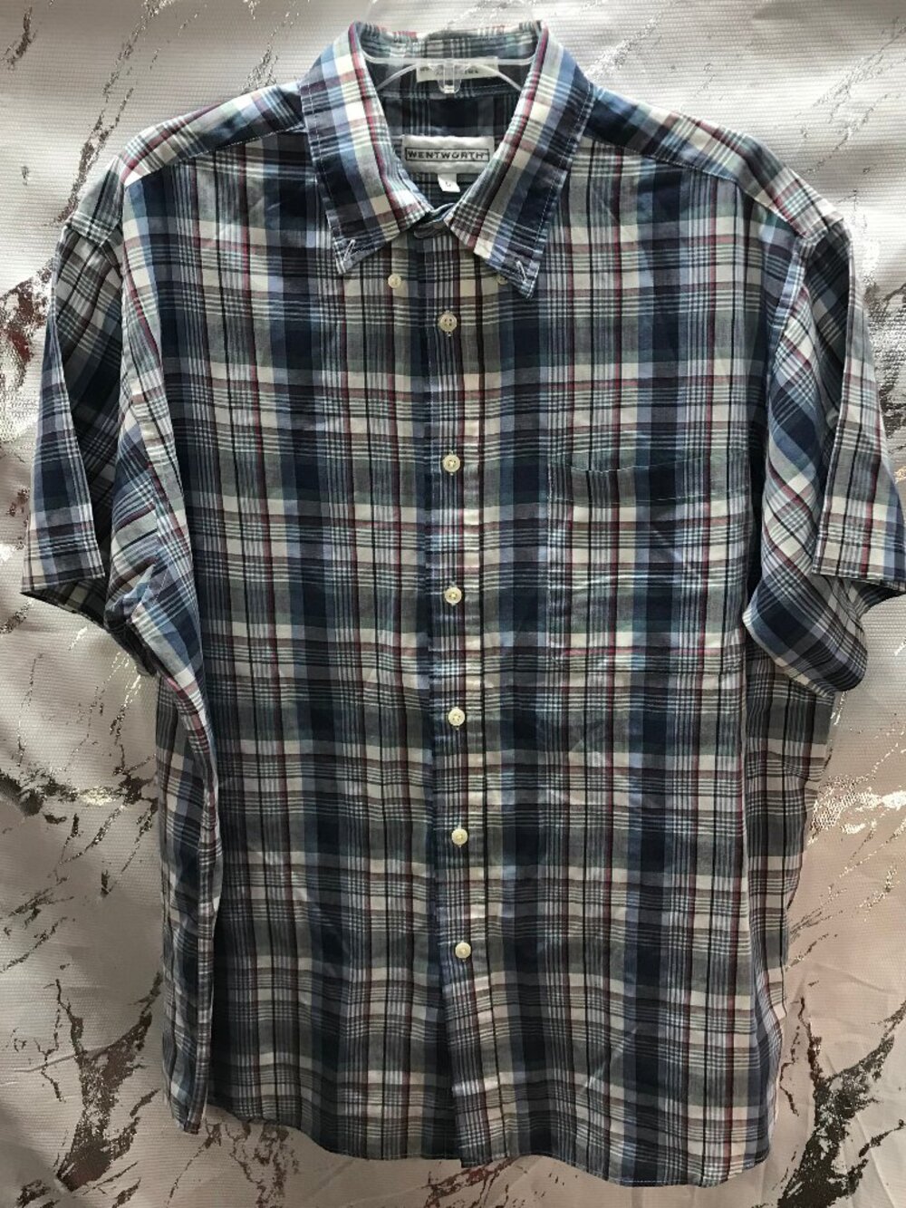 Wentworth Men's Vintage Button up Short Sleeve Plaid Shirt